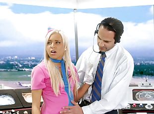 Fine ass babe sucks ahead of hardcore doggystyle fucking with plane workers.