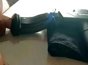 I milked my cock dry with this vibrating latex sleeve!