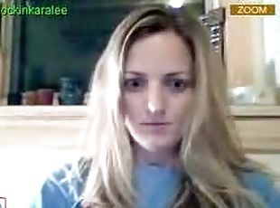 Blonde Showing Off Her Natural Tits in Webcam Show