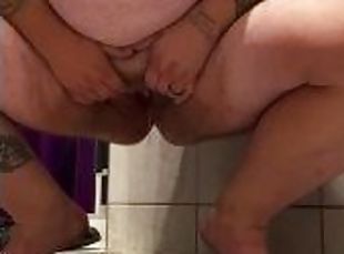 Gross Hairy Slut Pisses and Accidentally Farts in a Planet Fitness Shower