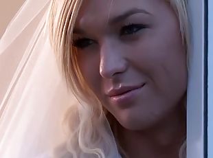 Blonde wife shemale fucked at a honeymoon by a husband