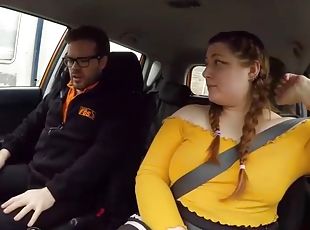 English bbw rides her driving instructors big fat cock