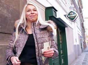 An Amazing Blonde Goes Hardcore For Money In Public