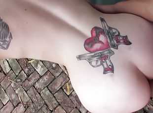 cona-pussy, mulher-madura, caebça-vermelha, pov, piscina, belíssimo, tatuagem