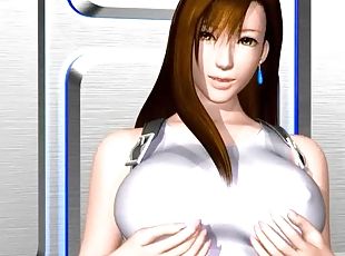 Horny 3D hentai bitch gives boobjob