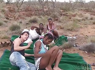 extreme hot african babes in her first outdoor safari sex orgy