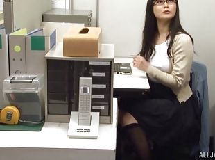asiático, óculos, escritório, secretária-secretary, chupanços, tiro-ao-alvo, hardcore, japonesa, casal, ejaculação