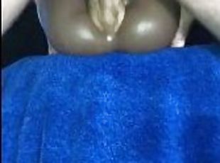 Super Hot Moaning Low Angle View Fucking Fake Pussy With Dripping Cum On Pussy Cleaned Up By Mouth
