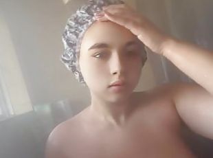 Bbw taking a shower