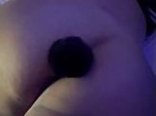masturbation, anal, belle-femme-ronde, bout-a-bout