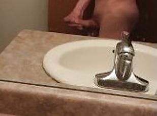 banyo-yapma, mastürbasyon-masturbation, amatör, kocaman-yarak, meni, tek-kişilik, yarak