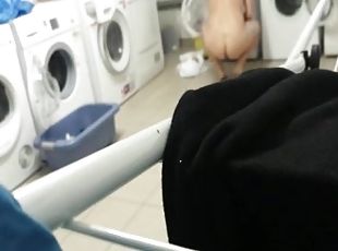 Nude girl gets caught on a hidden cam in the laundry
