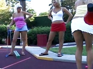 Three Sexy Lesbians in Miniskirts Get Naked and Hook Up