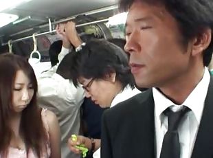 Hot Japanese girl gettting fucked deep in the bus