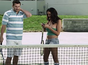 sport, hardcore, pornostjerne, par, tennis, virkelig, miniskjørt