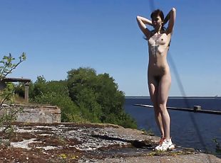 Nude Shooting At An Abandoned Military Base, Totleben Island. 6 Min