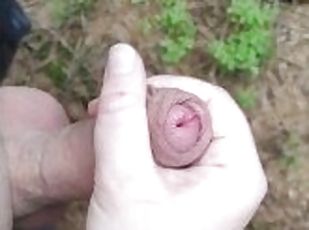 outdoor handjob from girl and cumshot after catheterization