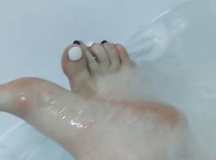 banhos, russo, amador, mulher-madura, massagem, pés, europeia, euro, fetiche, chuveiro