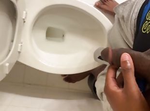Thirsty? Have a sip - black boy pisses in toilet