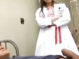 asiático, enfermeira, japonesa, penetração-de-braço, uniforme