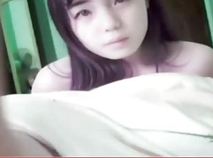 asiático, adolescente, webcam, mona, a-solas