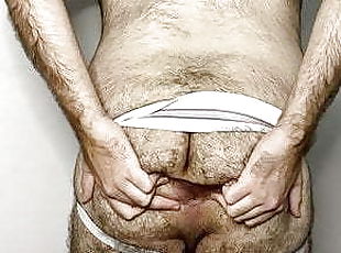 TRYING ON MY NEW JOCKSTRAP AND SHOWING OFF MY HAIRY HOLE