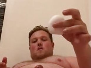 Chubby Bear Cums From New Toy