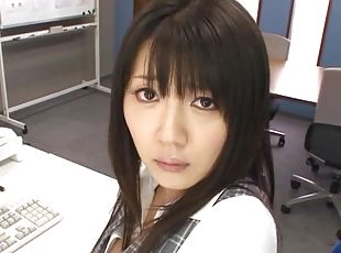 asiatique, bureau-office, hardcore, japonais, brunette