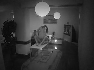 Table Action With  horny Couple In Voyeur Video