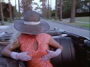 Foxy Blonde Babe Edy Williams Changes Clothes In a Moving Car