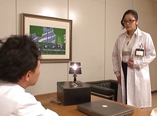 asiatisk, glasögon, sjuksköterrska, kontor, doktor, hardcore, japansk, uniform, verklighet