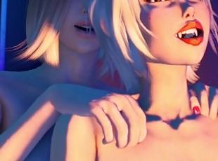 cul, gros-nichons, anal, lesbienne, blonde, anime, hentai, 3d, seins, bout-a-bout