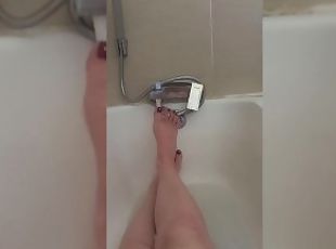 bañando, amateur, pies, dedos-de-los-pies