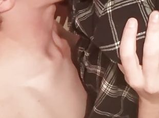 Sucking on pierced titties