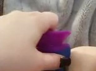 Tattooed chick fucks her tight pussy with big dildo