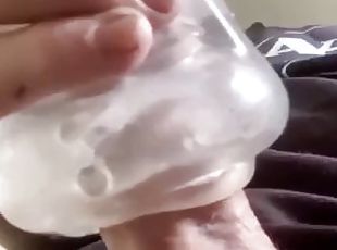 Pumping cum inside new fleshlight toy