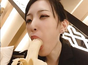 amaterski, japonka, solo, banana
