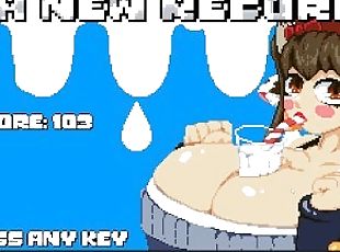 Milk Bouncer [Cute Hentai game] giant boobs milk breast expansion for the hot waitress