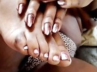 Sexy Ebony Feet fresh rose gold Pedicure