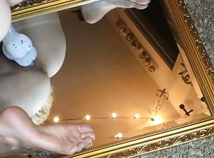 Cara May Rides Big Dildo on Mirror Intense Orgasm