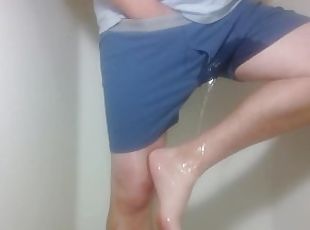 banhos, mijando, amador, pés, fetiche, chuveiro, sozinho