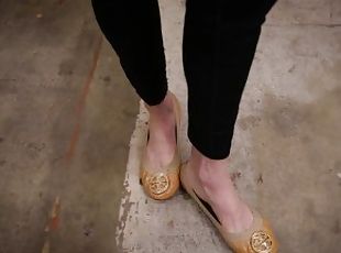 WornSoles  Hot Girl In Filthy Ballet Flats Getting Her Shoes Filthy  Well Worn Shoes