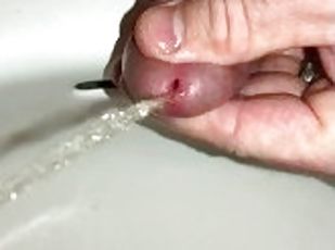 Watch Me Pee - Watch how I can intensely pleasure my penis while squeezing the head while pissing