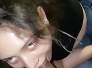 Cheating college latina sucks bbc while rolling a blunt in dorm