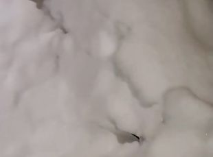 Massive cumshot out in the Snow