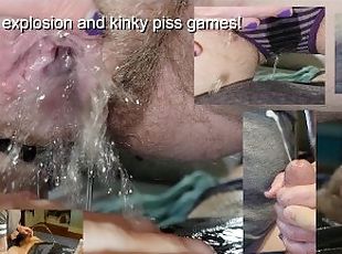 badning, orgasme, tissende, fisse-pussy, amatør, udløsning, spiller, massage, trusser, sperm