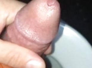 Leaking a lil precum from teasing my cock this morning