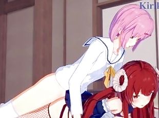 Shamiko and Chiyoda have intense futanari sex - The Demon Girl Next Door Hentai