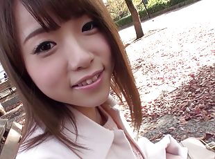Dark haired cutie Ayu gets eaten out and fucked after sucking a dick