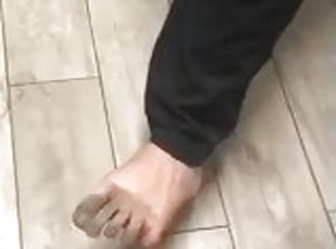 amaterski, stopala-feet, prljavo, sami, prsti